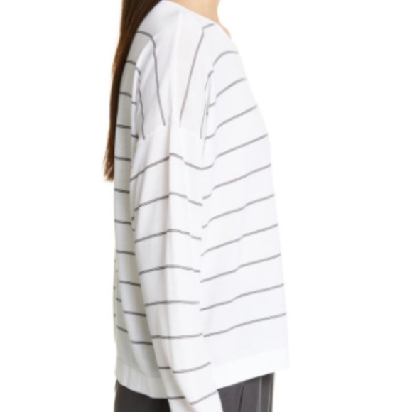EILEEN FISHER Striped Layered Long-Sleeve Sweater - Picture 5 of 6